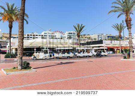 Street In A Summer Day In Agadir City. North Africa