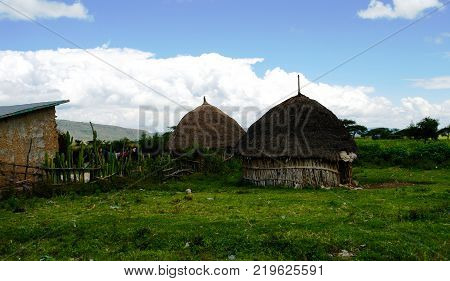 Landscape of the Village of hamar tribe near Turmi Ethiopia