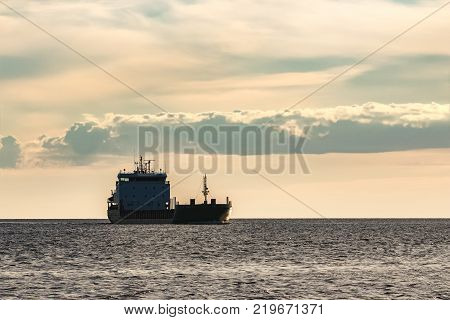 Black Cargo Ship