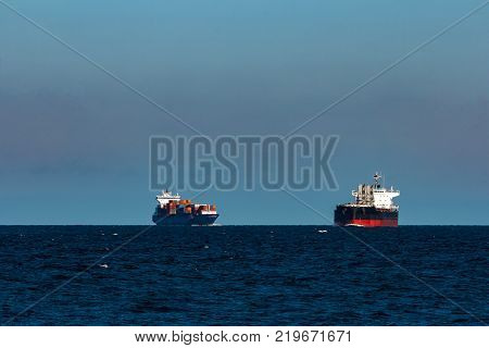 Black Cargo Ship
