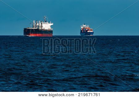 Black Cargo Ship