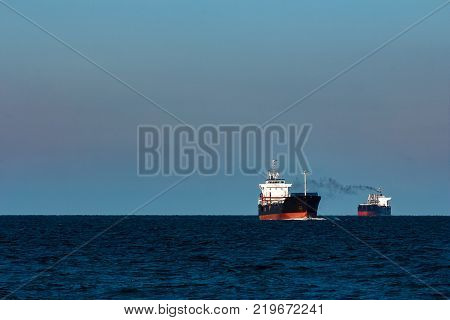 Black Cargo Ship