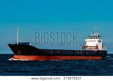 Black Cargo Ship