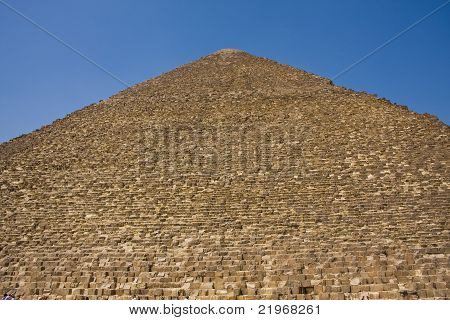 Closeup velké Chufu pyramidy v Gíze, Egypt