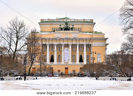 Alexandrinsky Theater in St. Petersburg one of the oldest drama theaters in Russia.
