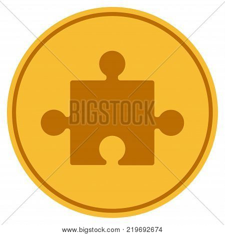 Component golden coin icon. Vector style is a gold yellow flat coin symbol.