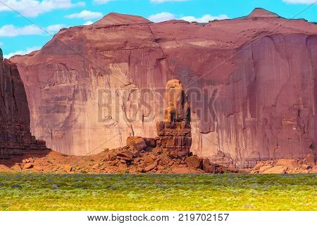 Big Chair Rock Monument Valley at suneset