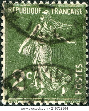 FRANCE - CIRCA 1933: A stamp printed in France depicts a sower circa 1933