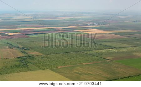 Crimean fields from the height of the aircraft