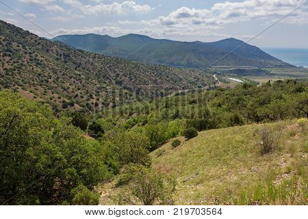 Beautiful summer landscape in the mountains of Crimea.