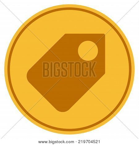 Token golden coin icon. Vector style is a gold yellow flat coin symbol.