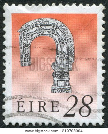 IRELAND - CIRCA 1991: A stamp printed in the Ireland shows Lismore Crosier circa 1991