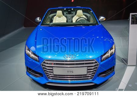 Audi TSS car at Paris Auto Motor Show. Paris, France - October 5, 2014.