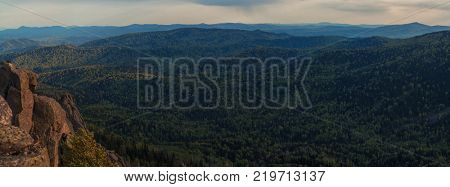 Beauty view in mountains of Altai. Kolyvan range - a mountain range in the north-west of the Altai Mountains, in the Altai Territory of Russia