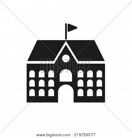 School icon. Campus and university, building symbol. Flat design. Stock - Vector illustration