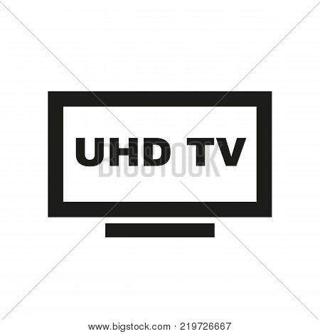 UHD TV icon. Television and display, televisor symbol. Flat design. Stock - Vector illustration
