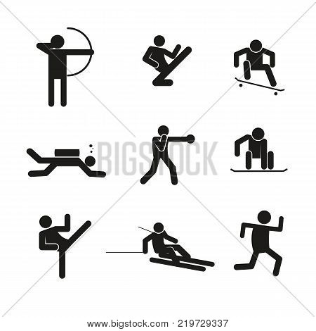 Sport Abstract Symbol Vector Illustration Graphic Design Set