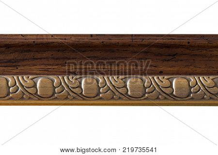 Wooden skirting boards isolated on white background clipping path.