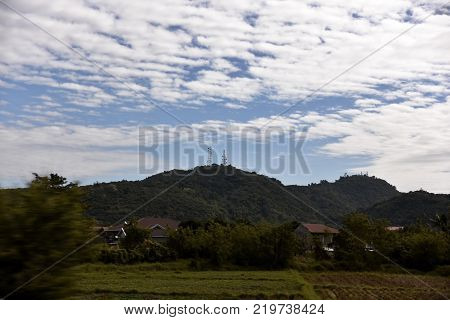 Manila, Philippines, December 12, 2017, Road From Manila To Baguio City View With Car