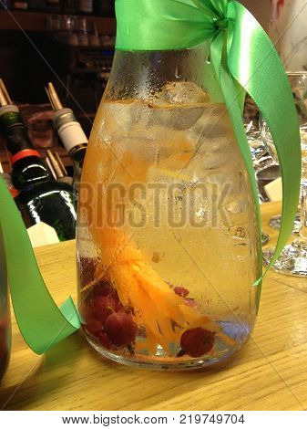 Fresh non alcoholic coctail. Image made by smartphone