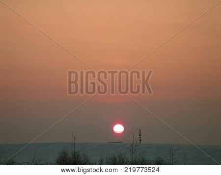 Landscape of the sunset. Beautiful sky. The colors of sunset