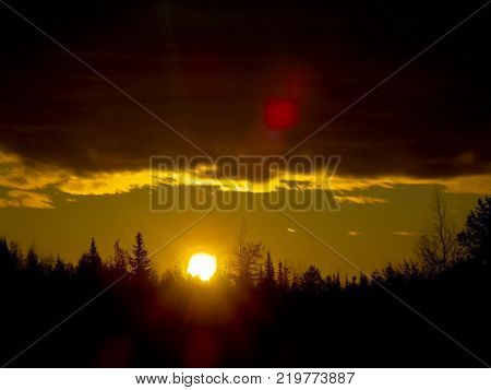 Landscape of the sunset. Beautiful sky. The colors of sunset