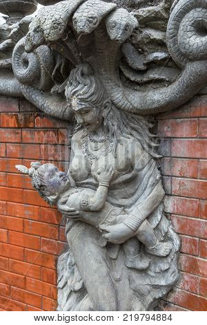 Sculpture And Carving Statue Of Angel. Creatures Of Myth And Legend.