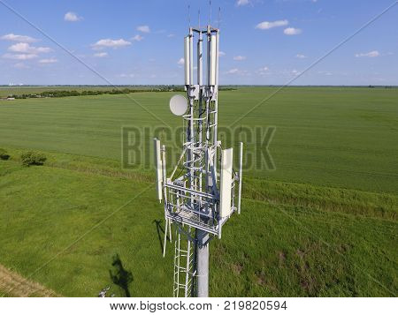 Cellular tower. Equipment for relaying cellular and mobile signal.