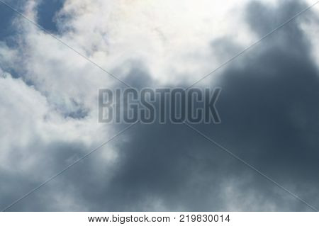 glow from afar sky with clouds and sun