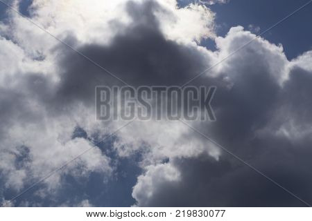 sky with clouds and sun block the light