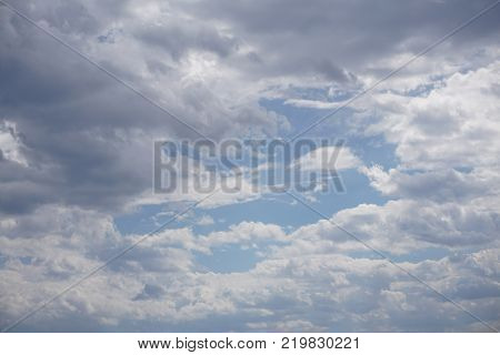 Blue sky with white clouds. tight go