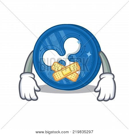 Silent Ripple coin character cartoon vector illustration