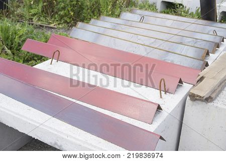 Parts iron casting for construction lay in a warehouse
