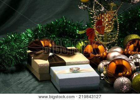 christmas background Lights on dark background valentines day background