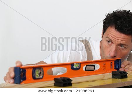 Mason måling planke af træ