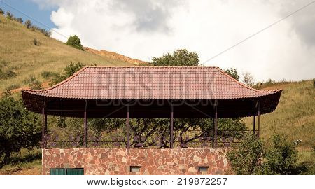 The roof of a house in Chinese style .