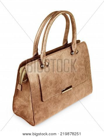 Purple clutch bag isolated on white background