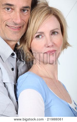 Couple in tender embrace