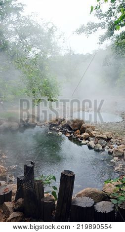 Tha Pai Natural Hot spring at mae hong son province, Thailand