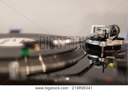 Vinyl Record Player. Details Of The Turntable Player.