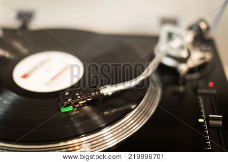 Vinyl Record Player. Details Of The Turntable Player.