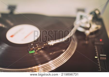 Vinyl Record Player. Details Of The Turntable Player.