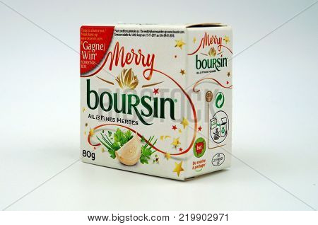 Amsterdam, The Netherlands - December 28, 2017: Package of gournay cheese.