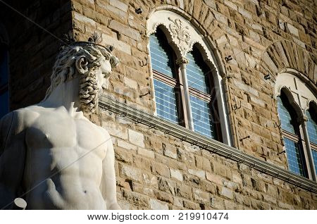 The Neptune statue in Florence, situated on the Piazza della Signoria, sculptor Bartolomeo Ammannati 1563-1565.