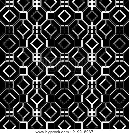 Traditional black and white classic geometric pattern background