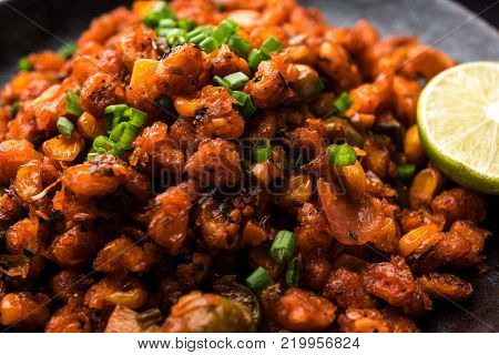 Crispy Corn Masala or chatpata corn or makka, popular indian snack