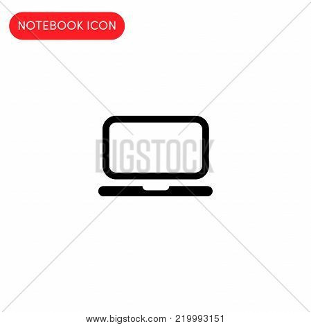 Flat Notebook Line Art Vector Icon HD