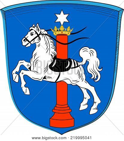 Coat of arms of Wolfenbuettel is a town in Lower Saxony, Germany. Vector illustration