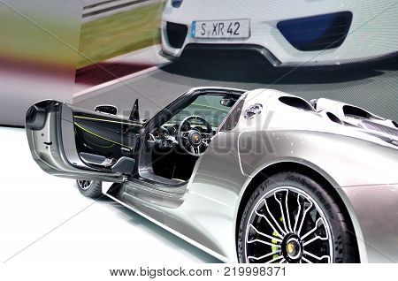 FRANKFURT - SEPTEMBER 21: car shown at the 65th Internationale Automobil Ausstellung (IAA) on September 21, 2013 in Frankfurt, Germany.