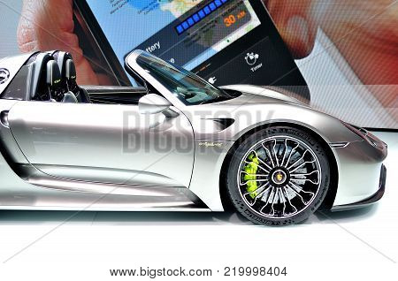 FRANKFURT - SEPTEMBER 21: car shown at the 65th Internationale Automobil Ausstellung (IAA) on September 21, 2013 in Frankfurt, Germany.